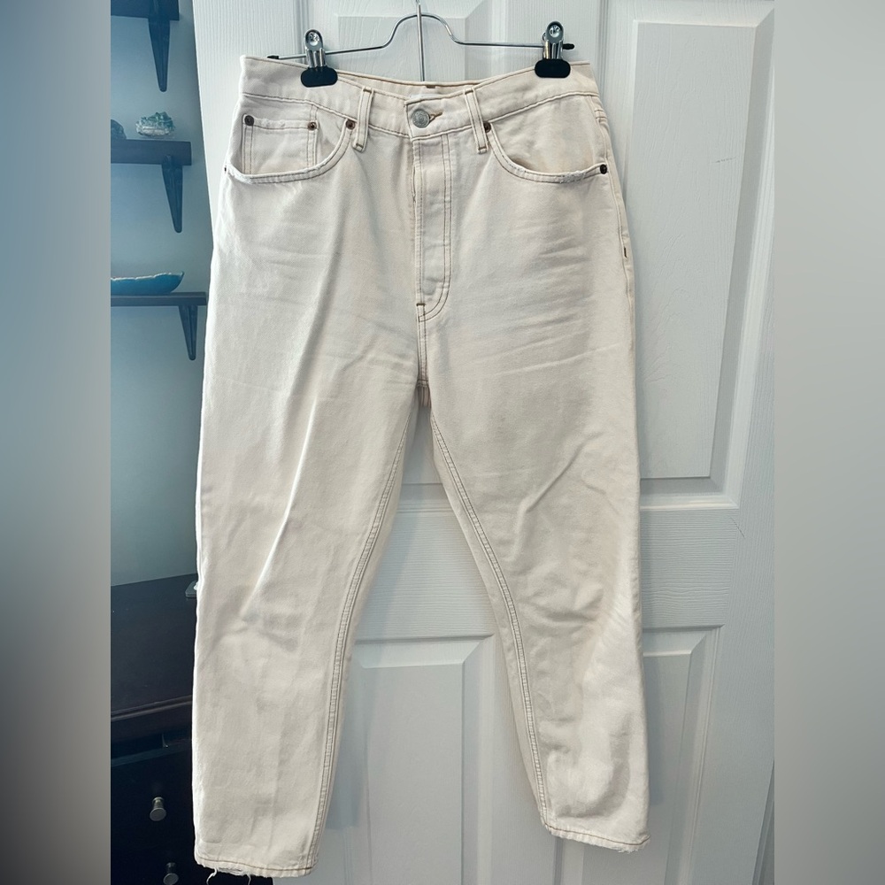 Re/Done Off-White Straight-Leg Jeans